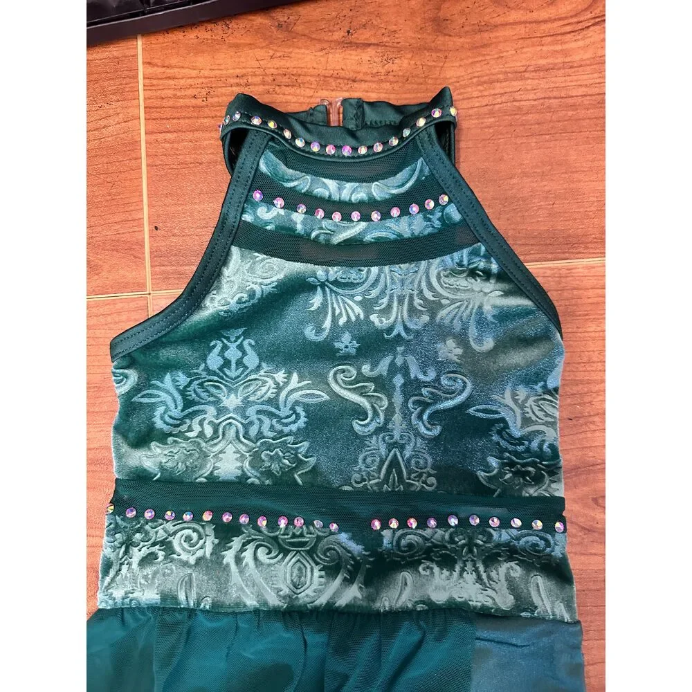 Pre-Owned Dance Costume Weissman 11024 Small Child Green Contemporary